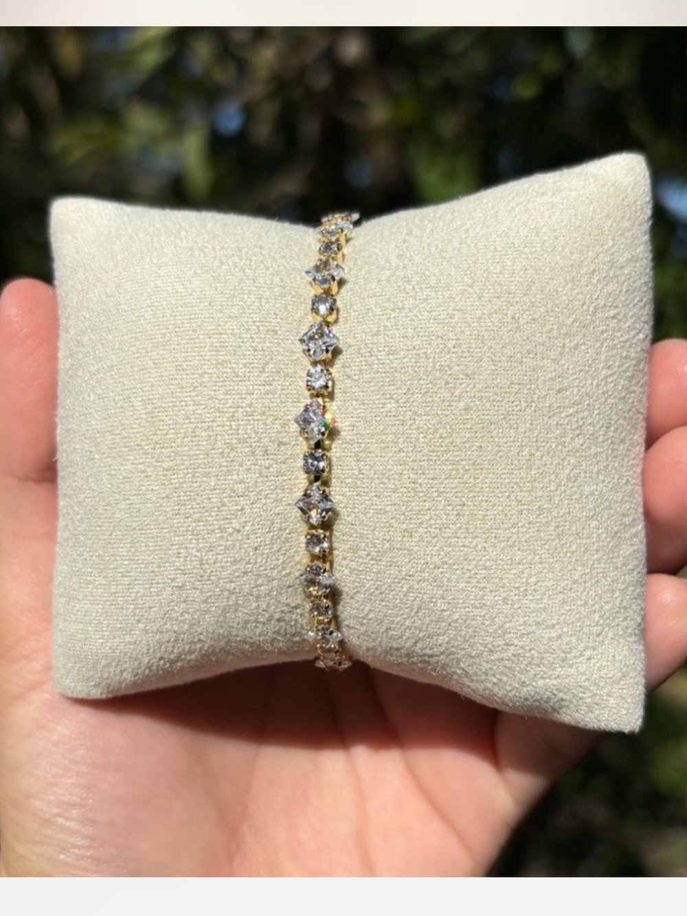 18K Gold Plated Stainless Steel Diamond Tennis Bracelet